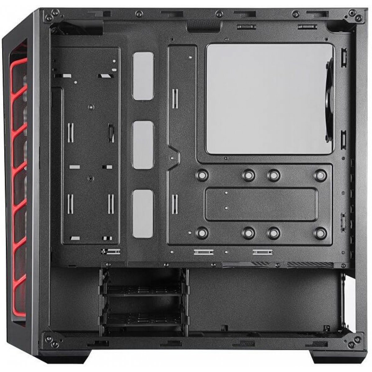 Gabinete Gamer Cooler Master Masterbox MB520, Mid Tower, Black, Sem Fonte, Com 1 Fan, MCB-B520-KANN-S00-Red