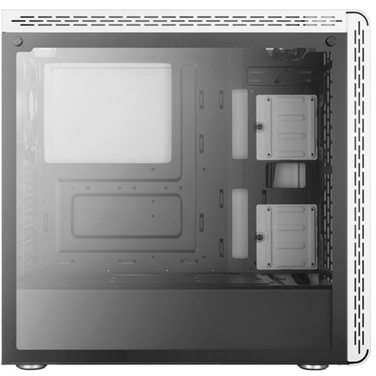 Gabinete Gamer Cooler Master MasterBox MS600, Mid Tower, Vidro Temperado, White, Sem Fonte, Com 1 Fan, MCB-MS600-WGNN-S00