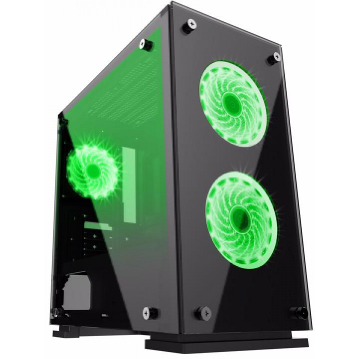 Gabinete Gamer Gamemax, Mid Tower, ​​​​​​​Vidro temperado, Com 3 Fans RGB, Black, Sem Fonte, H605-TA