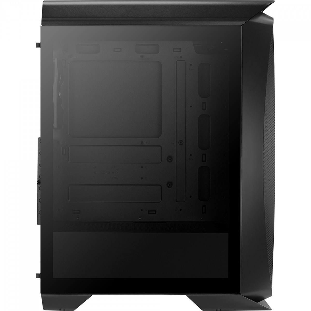 Gabinete Gamer Aerocool Aero One, Mid Tower, Vidro Temperado, Black, ATX, Sem Fonte, Com 1 Fan, AERO ONE
