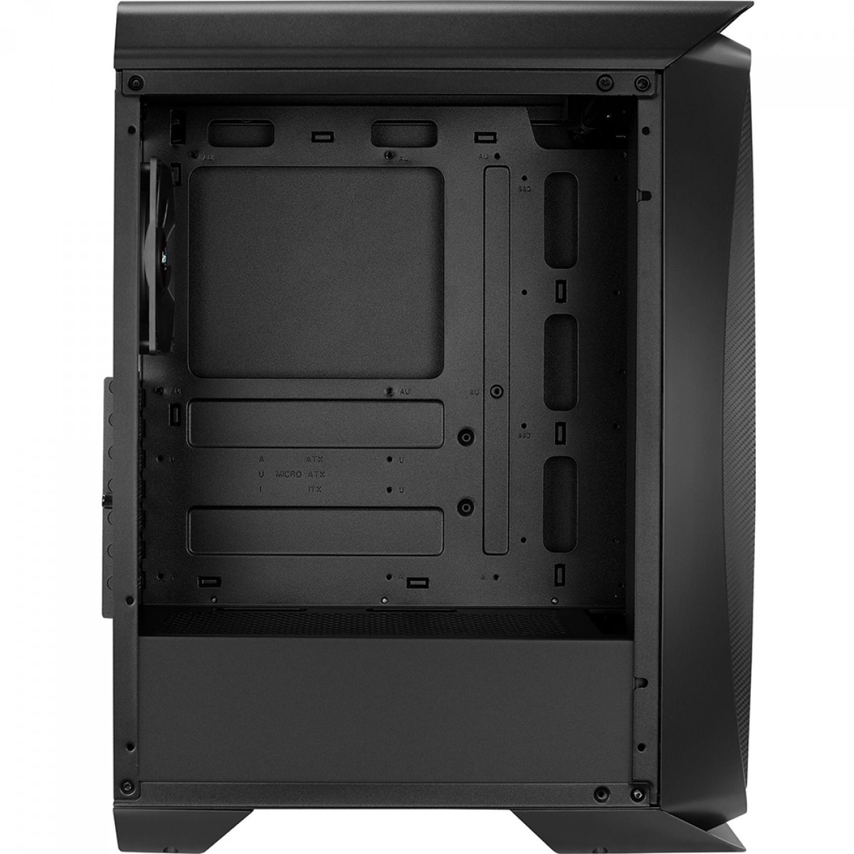 Gabinete Gamer Aerocool Aero One, Mid Tower, Vidro Temperado, Black, ATX, Sem Fonte, Com 1 Fan, AERO ONE