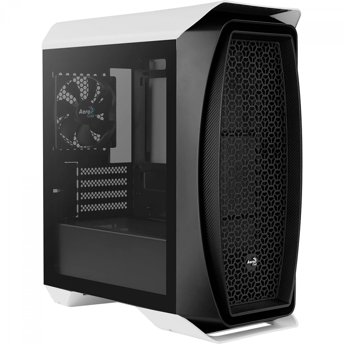 Gabinete Gamer Aerocool Aero One Mini, Mid Tower, Vidro Temperado, White, M-ATX, Sem Fonte, Com 1 Fan, AERO ONE MINI