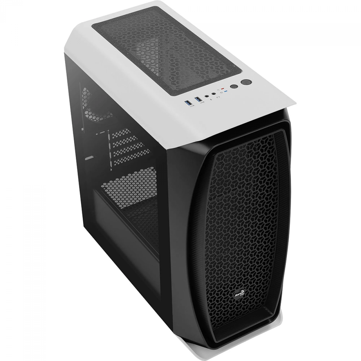 Gabinete Gamer Aerocool Aero One Mini, Mid Tower, Vidro Temperado, White, M-ATX, Sem Fonte, Com 1 Fan, AERO ONE MINI