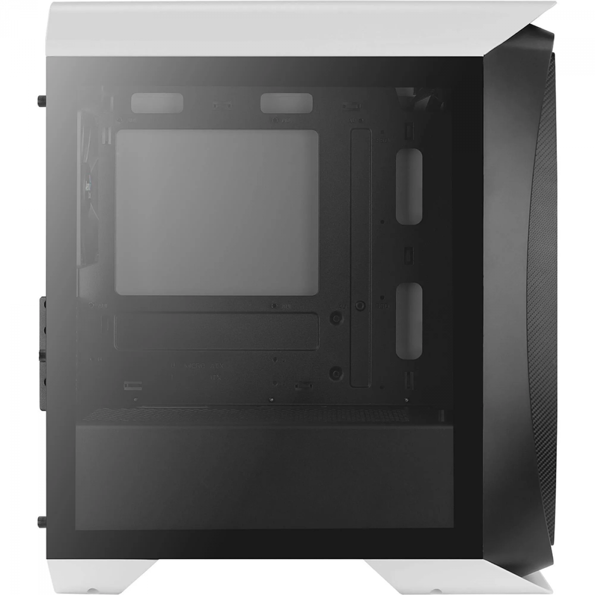 Gabinete Gamer Aerocool Aero One Mini, Mid Tower, Vidro Temperado, White, M-ATX, Sem Fonte, Com 1 Fan, AERO ONE MINI