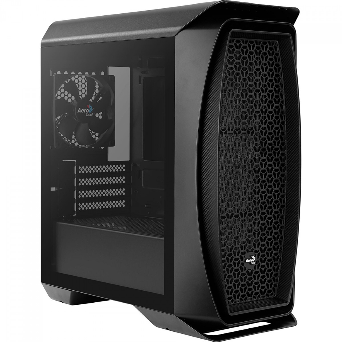 Gabinete Gamer Aerocool Aero One Mini, Mini Tower, Vidro Temperado, Black, M-ATX, Sem Fonte, Com 1 Fan, AERO ONE MINI