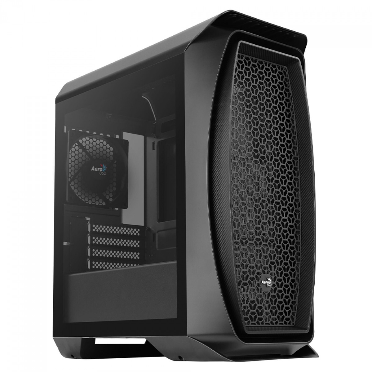 Gabinete Gamer Aerocool Aero One Mini, Mini Tower, Vidro Temperado, Black, M-ATX, Sem Fonte, Com 1 Fan, AERO ONE MINI