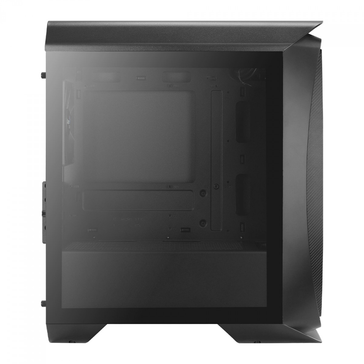 Gabinete Gamer Aerocool Aero One Mini, Mini Tower, Vidro Temperado, Black, M-ATX, Sem Fonte, Com 1 Fan, AERO ONE MINI
