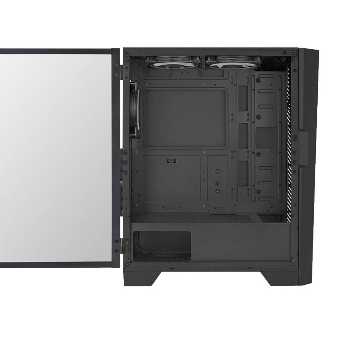 Gabinete Gamer Aerocool Mirage, Mid Tower, RGB, Vidro Temperado, Black, ATX, Sem Fonte, Com 1 Fan, MIRAGE-G-BK-V1