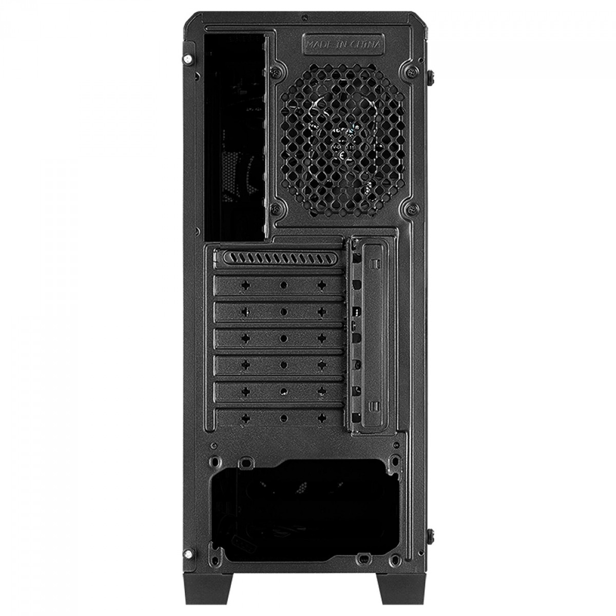 Gabinete Gamer Aerocool Ore Saturn, Mid Tower, Vidro Temperado, Black, ATX, Sem Fonte, Com 3 Fan