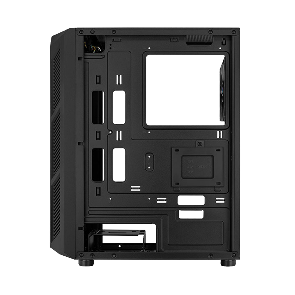 Gabinete Gamer Aerocool Prime, Mid Tower, Vidro Temperado, RGB, Black, ATX, Sem Fonte, Com 1 Fan, Prime-G-BK-V1