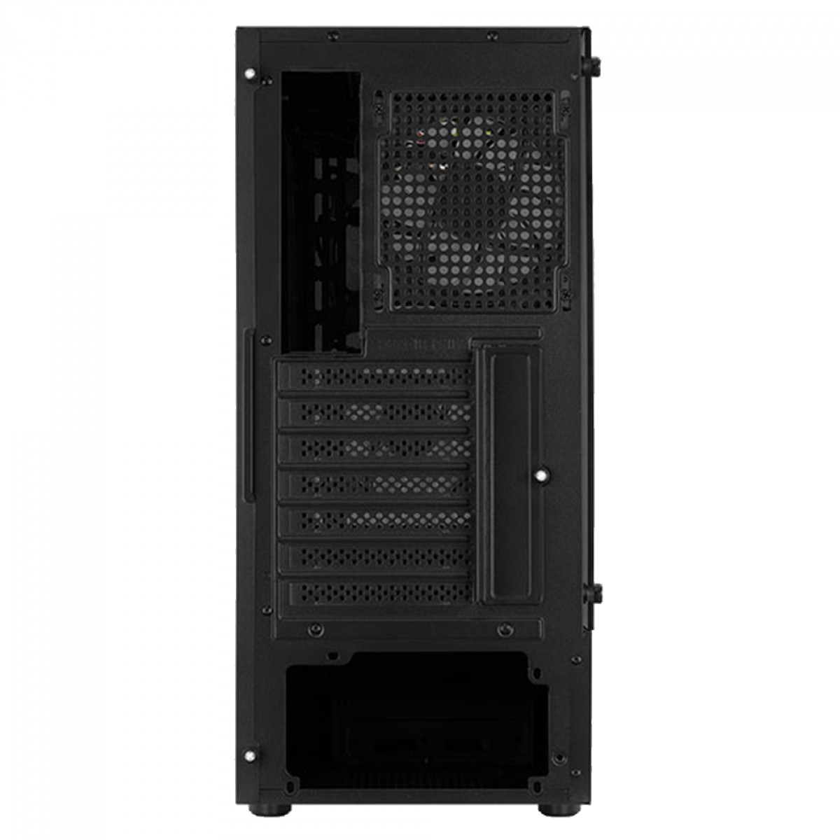 Gabinete Gamer Aerocool Quantum, V2 73875, Mid Tower, RGB, Vidro Temperado, Black, ATX, Sem Fonte, Com 3 fans, QUANTUM-G-BK-V2