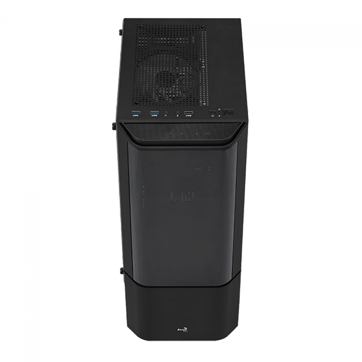 Gabinete Gamer Aerocool Quantum, V2 73875, Mid Tower, RGB, Vidro Temperado, Black, ATX, Sem Fonte, Com 3 fans, QUANTUM-G-BK-V2