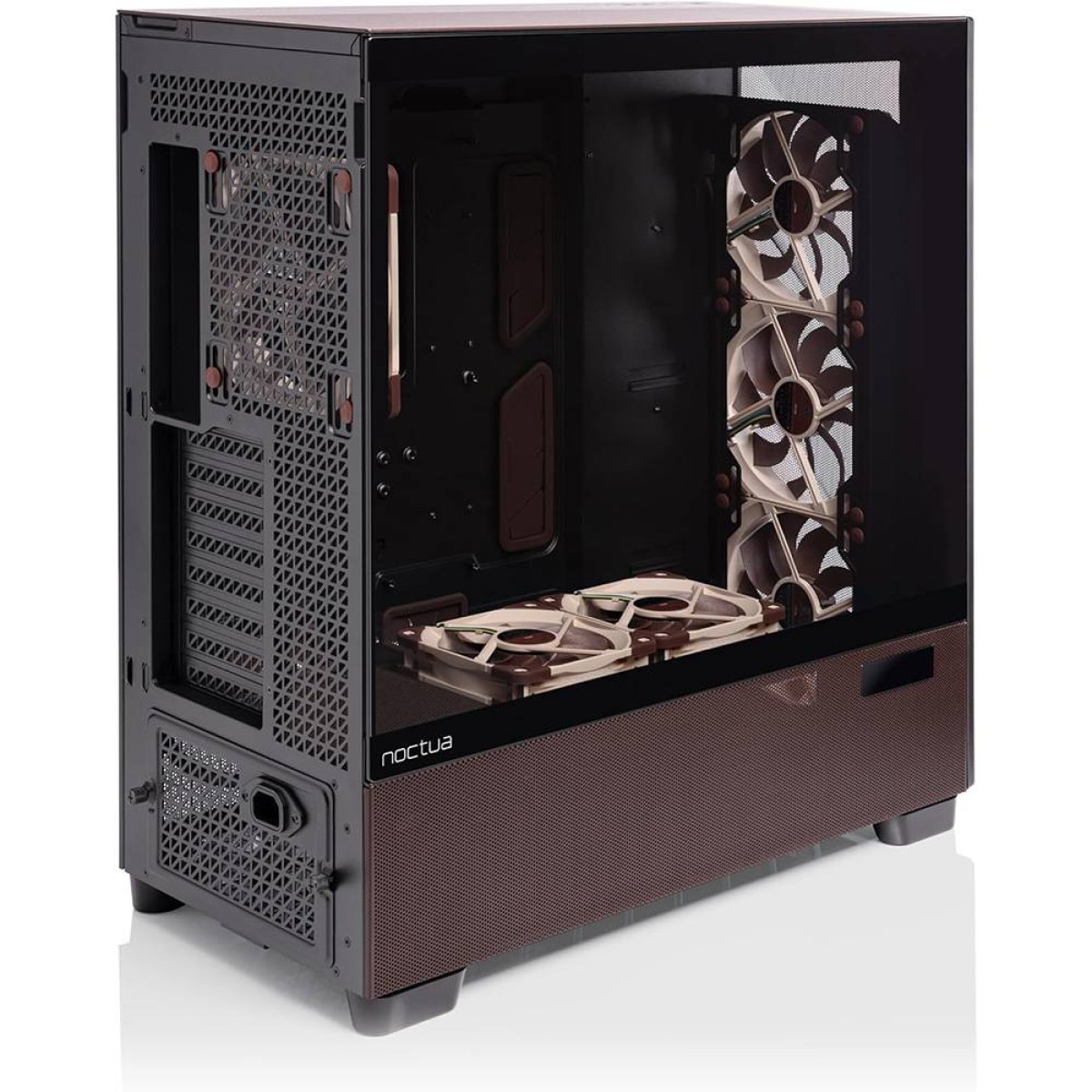 Gabinete Gamer Antec Flux Pro Noctua Edition, Mid Tower, Vidro Temperado, E-ATX, Com 6 Fans, Preto/Marrom