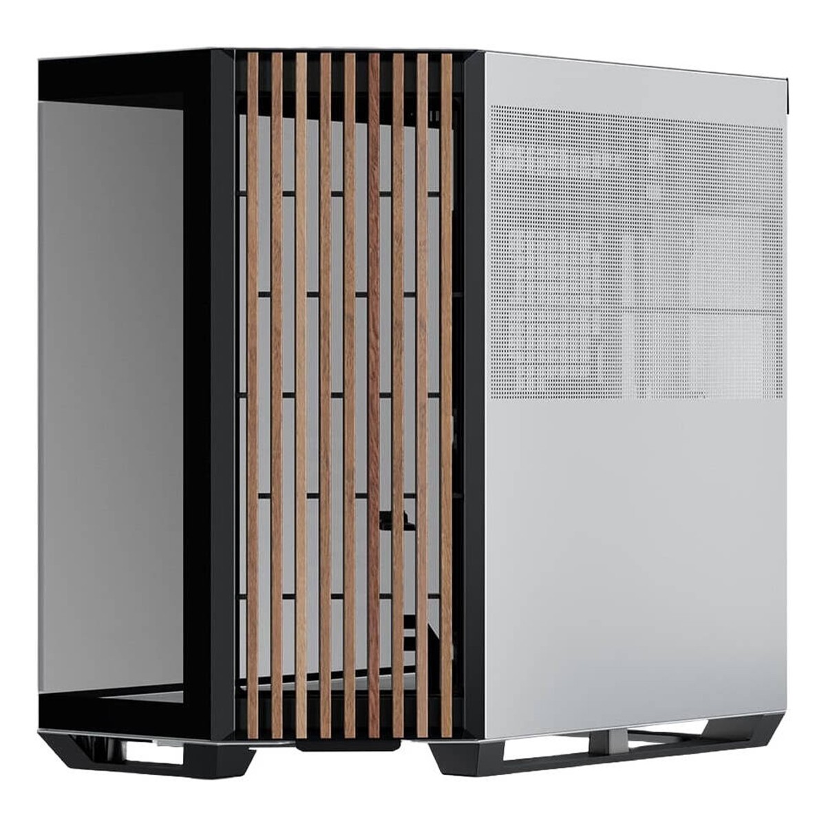Gabinete Gamer APNX V1, Mid Tower, Vidro Temperado, ATX, Sem Fonte, Sem Fans, Black/White/Wood