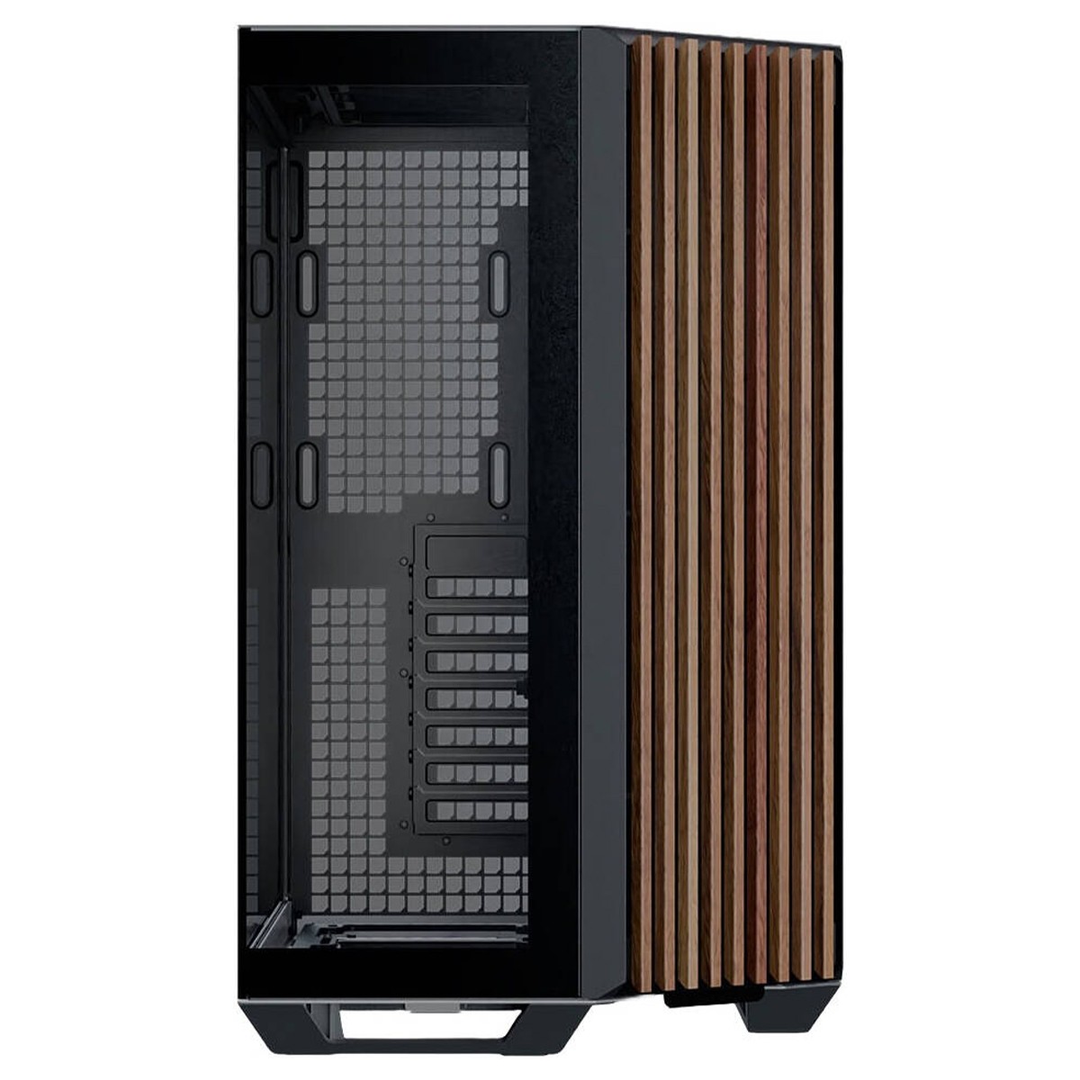 Gabinete Gamer APNX V1, Mid Tower, Vidro Temperado, ATX, Sem Fonte, Sem Fans, Black/White/Wood