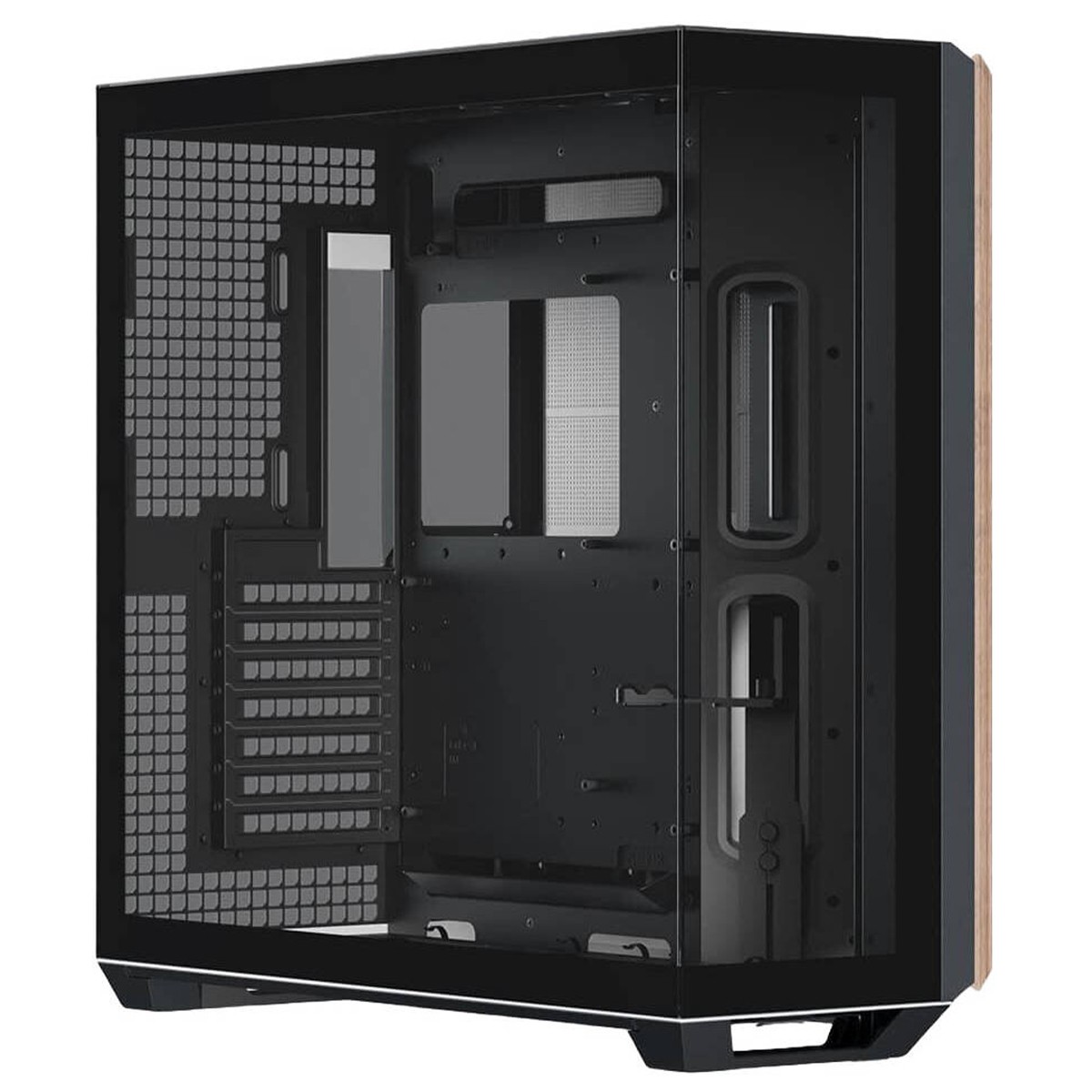Gabinete Gamer APNX V1, Mid Tower, Vidro Temperado, ATX, Sem Fonte, Sem Fans, Black/White/Wood