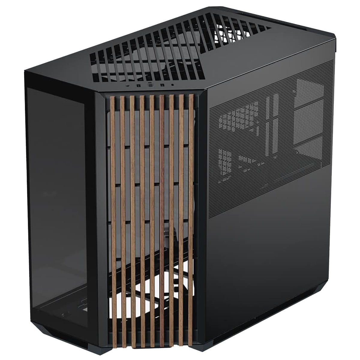 Gabinete Gamer APNX V1, Mid Tower, Vidro Temperado, ATX, Sem Fonte, Sem Fans, Black/Wood