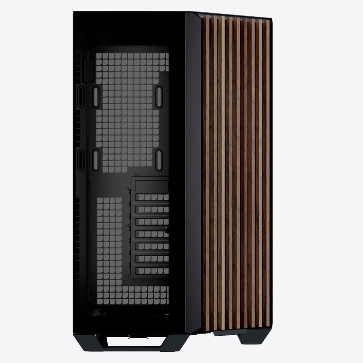 Gabinete Gamer APNX V1, Mid Tower, Vidro Temperado, ATX, Sem Fonte, Sem Fans, Black/Wood