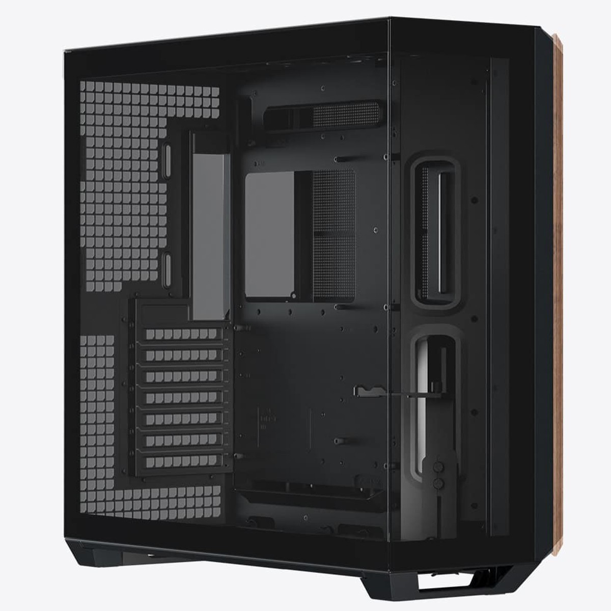 Gabinete Gamer APNX V1, Mid Tower, Vidro Temperado, ATX, Sem Fonte, Sem Fans, Black/Wood