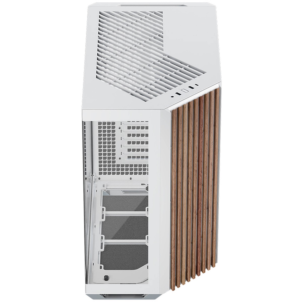 Gabinete Gamer APNX V1, Mid Tower, Vidro Temperado, ATX, Sem Fonte, Sem Fans, White/Wood