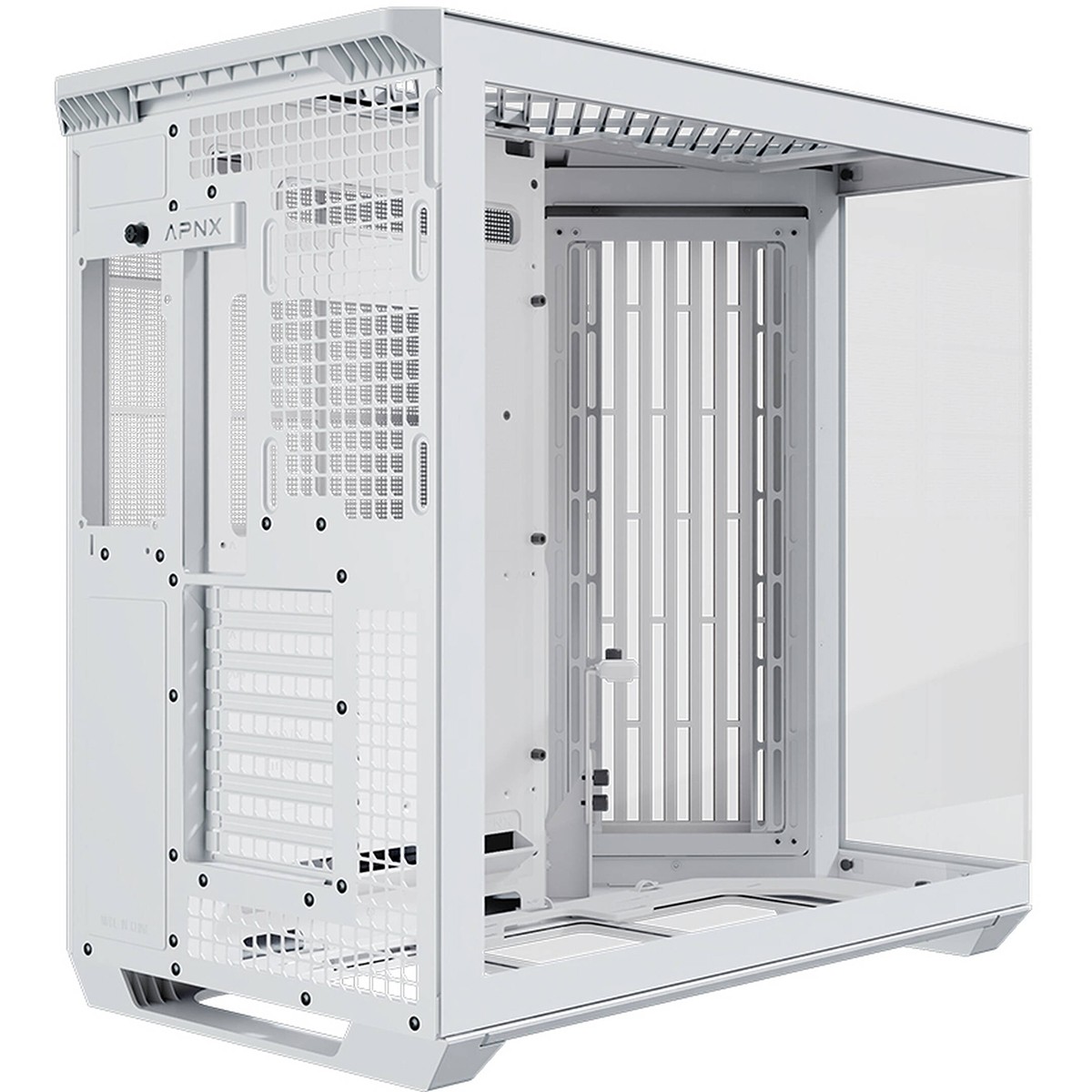 Gabinete Gamer APNX V1, Mid Tower, Vidro Temperado, ATX, Sem Fonte, Sem Fans, White/Wood