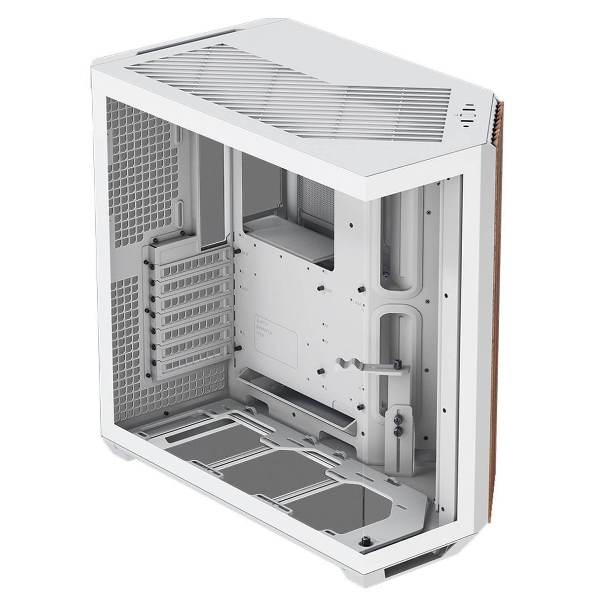 Gabinete Gamer APNX V1, Mid Tower, Vidro Temperado, ATX, Sem Fonte, Sem Fans, White/Wood