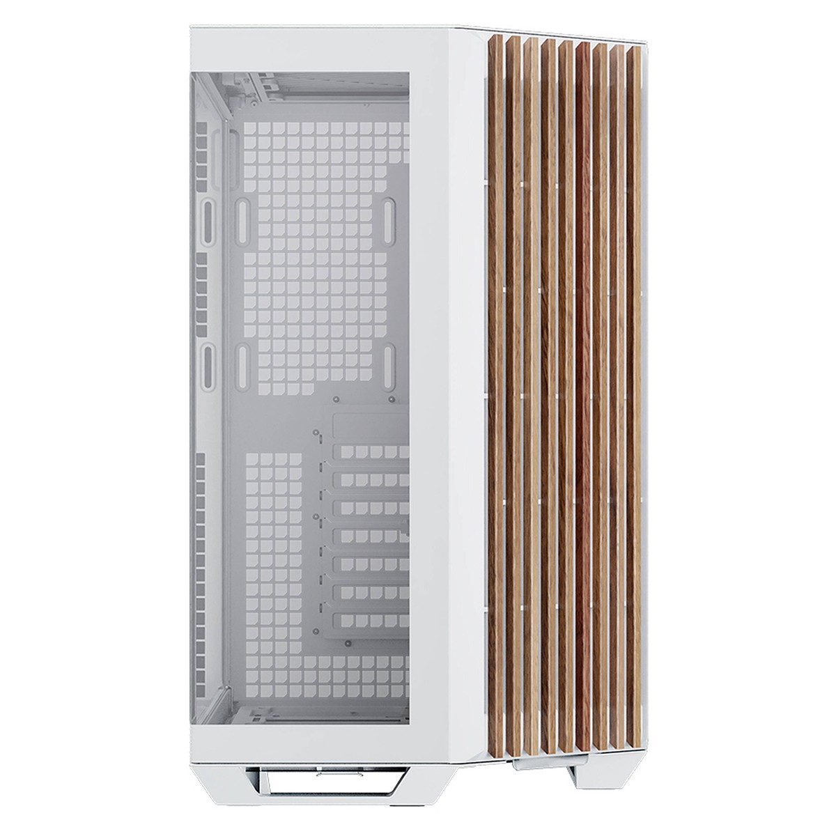 Gabinete Gamer APNX V1, Mid Tower, Vidro Temperado, ATX, Sem Fonte, Sem Fans, White/Wood