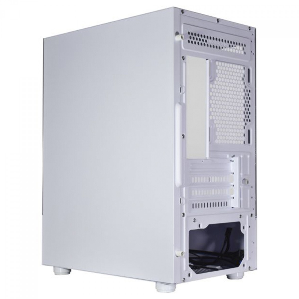 Gabinete Gamer Aquario K-MEX Medusa II CG-0W2TW, Mid Tower, Vidro Temperado, M-ATX, Sem Fonte, Com 3 Fans RGB, Branco, CGW2TWRH003CB0X