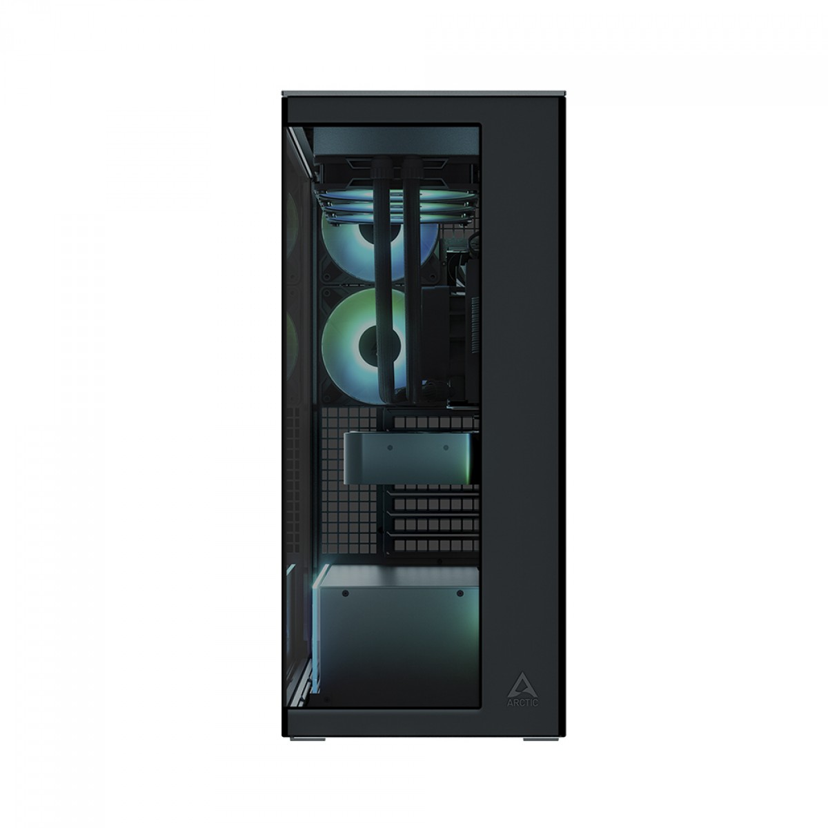 Gabinete Gamer Arctic Xtender Black, Mid Tower, Vidro Temperado Fumê, E-ATX, Com 5 Fans, Preto, ACPCC00015A