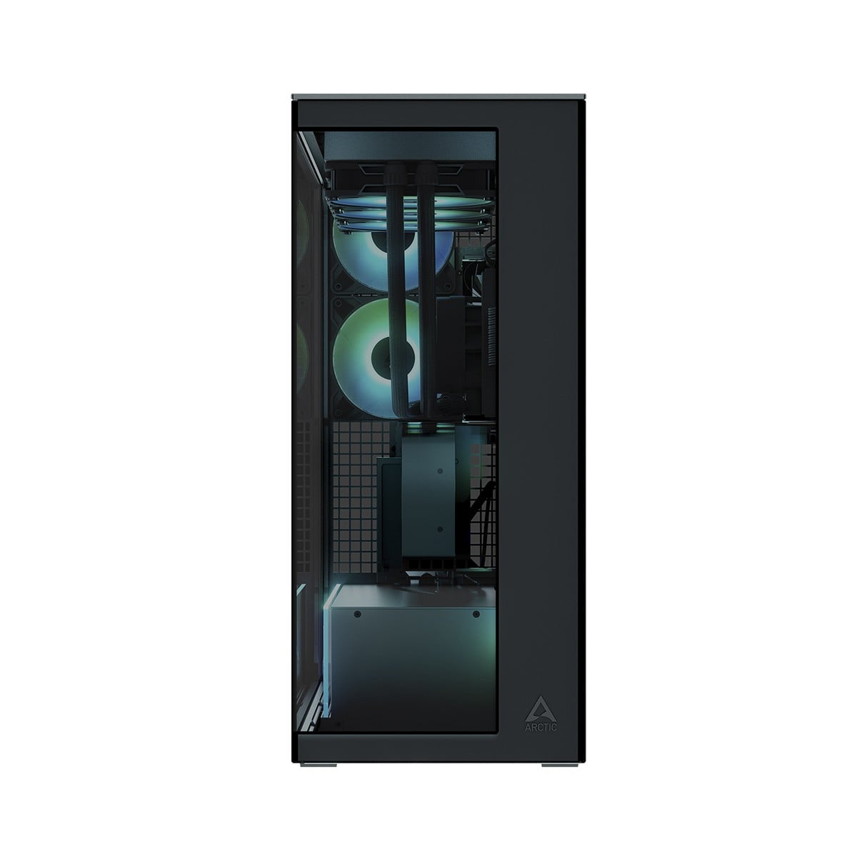 Gabinete Gamer Arctic Xtender VG Black, Mid Tower, Vidro Temperado Fumê, E-ATX, Com 5 Fans, Preto, ACPCC00016A
