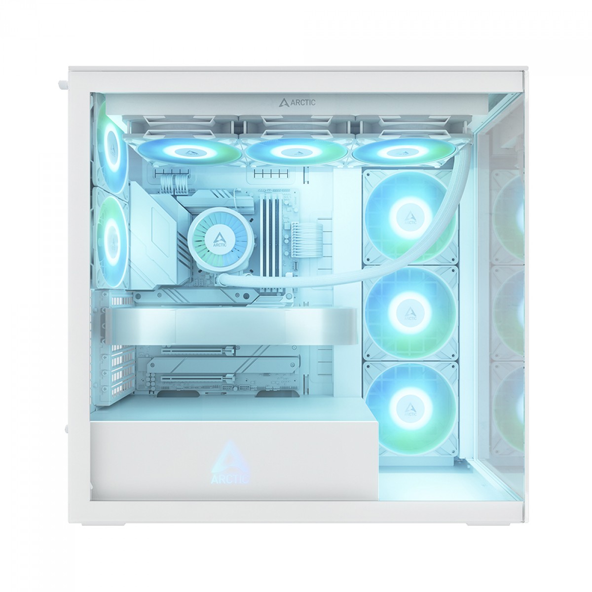 Gabinete Gamer Arctic Xtender White, Mid Tower, Vidro Temperado, E-ATX, Com 5 Fans ARGB, Branco, ACPCC00014A