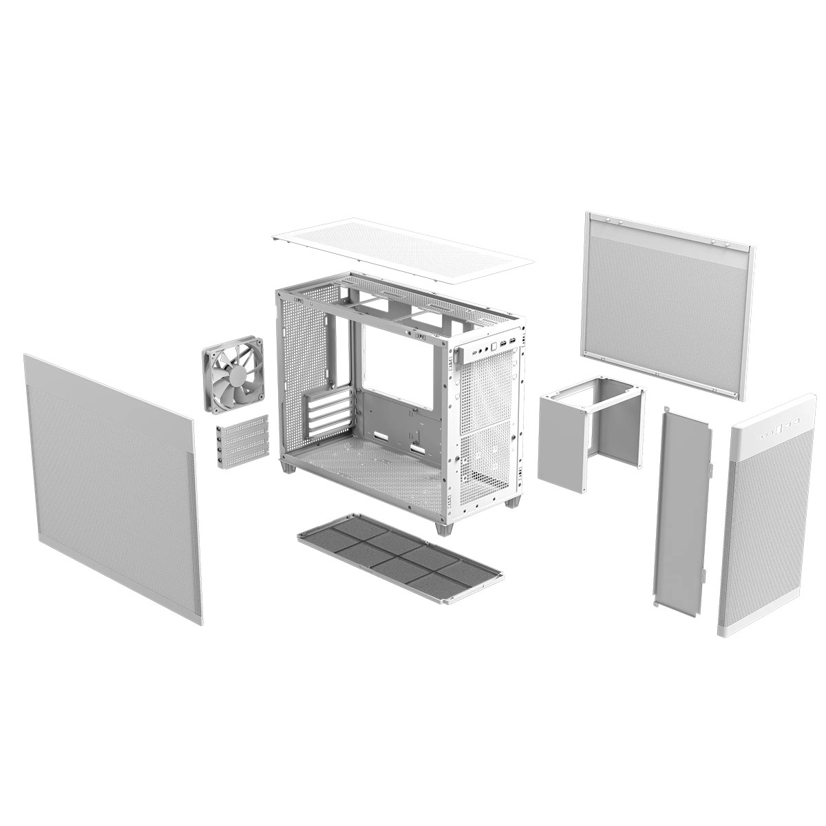 Gabinete Gamer Asus Prime AP201, Mini Tower, Mesh, MATX, Branco, Com 1 Fan, 90DC00G3-B30000