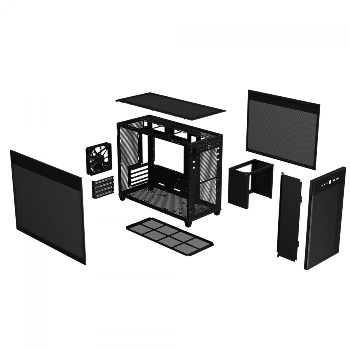 Gabinete Gamer Asus Prime AP201, Mini Tower, Mesh, MATX, Preto, Com 1 Fan, 90DC00G0-B30000