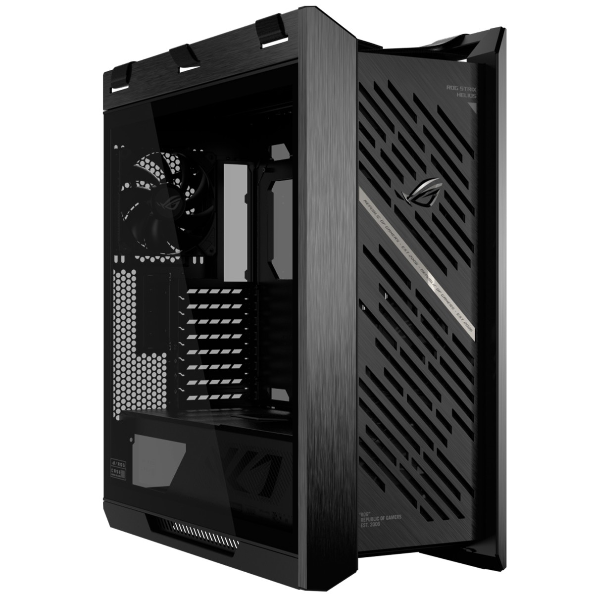 Gabinete Gamer Asus ROG Strix Helios II GX601S Black, Mid Tower, Vidro Temperado, ATX, Sem Fonte, Com 4 Fans, Preto, 90DC00W0-B30000