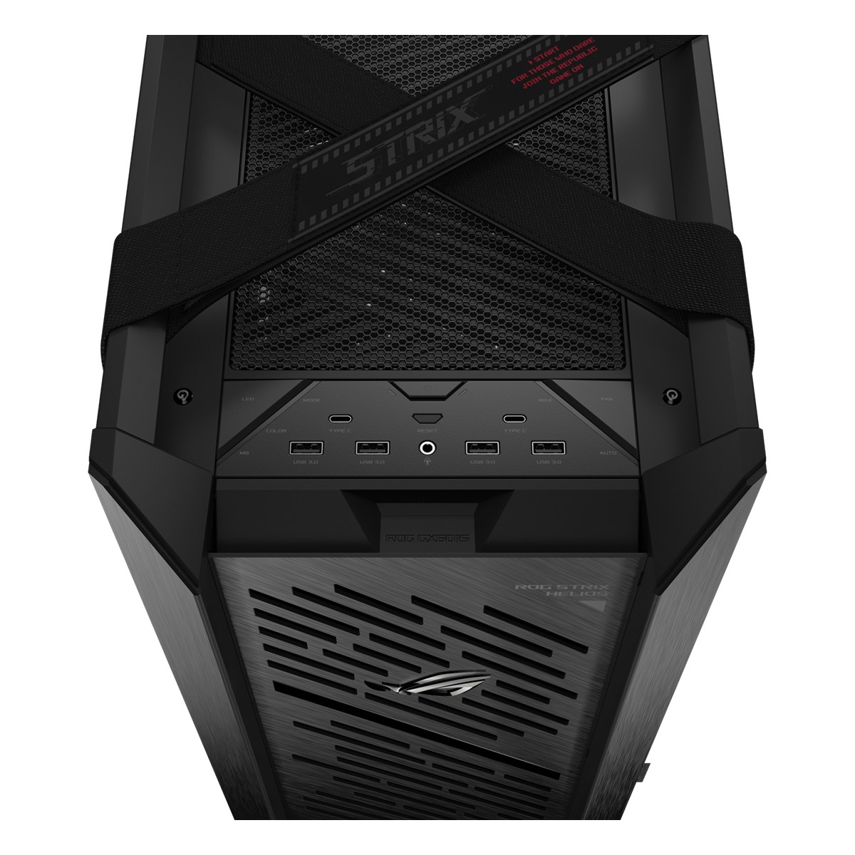 Gabinete Gamer Asus ROG Strix Helios II GX601S Black, Mid Tower, Vidro Temperado, ATX, Sem Fonte, Com 4 Fans, Preto, 90DC00W0-B30000