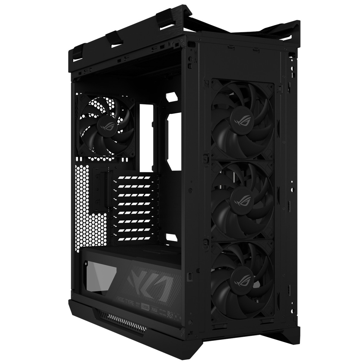 Gabinete Gamer Asus ROG Strix Helios II GX601S Black, Mid Tower, Vidro Temperado, ATX, Sem Fonte, Com 4 Fans, Preto, 90DC00W0-B30000