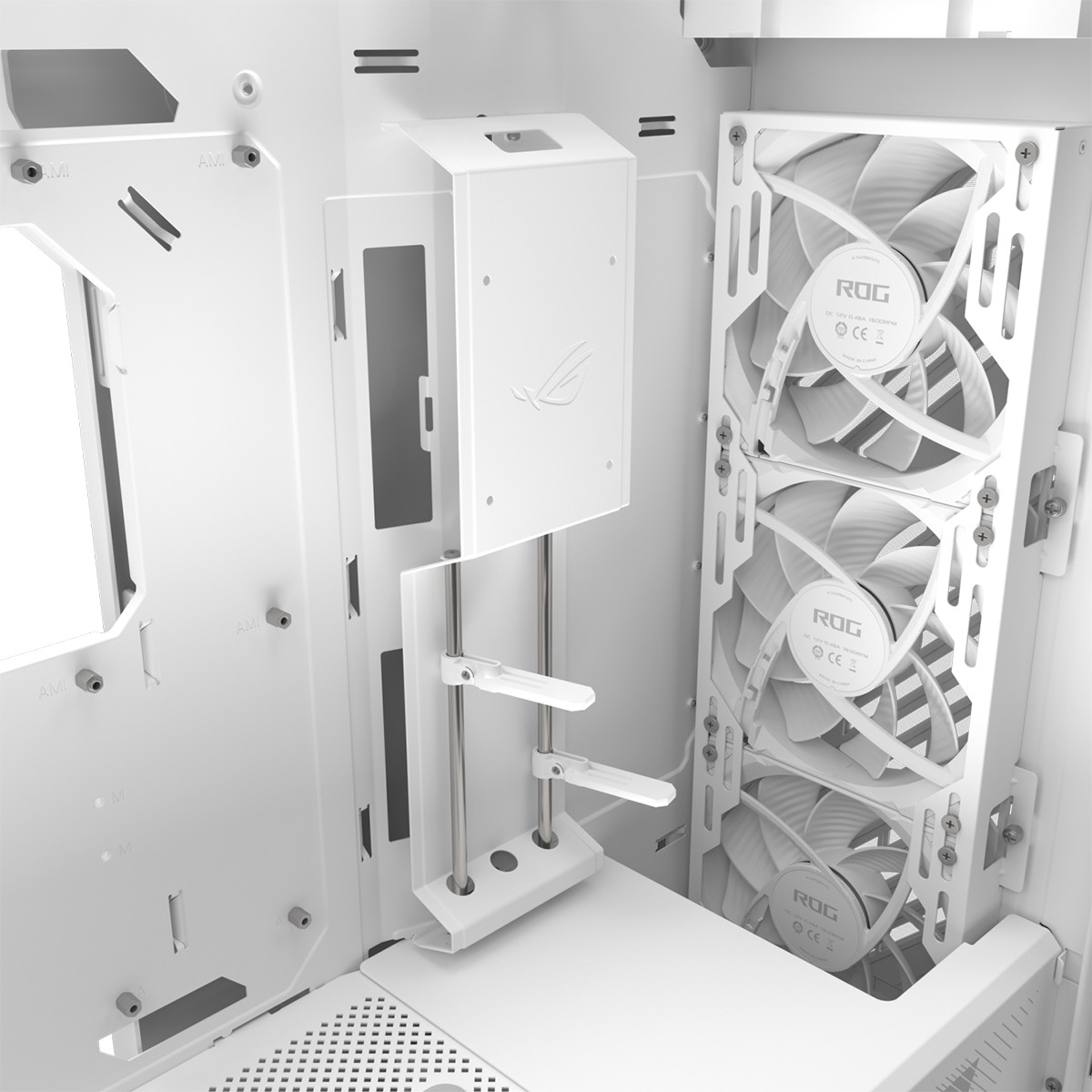 Gabinete Gamer Asus ROG Strix Helios II White, RGB, Mid Tower, Vidro Temperado, ATX, Sem Fonte, Com 4 Fans, Branco, 90DC00W3-B30000