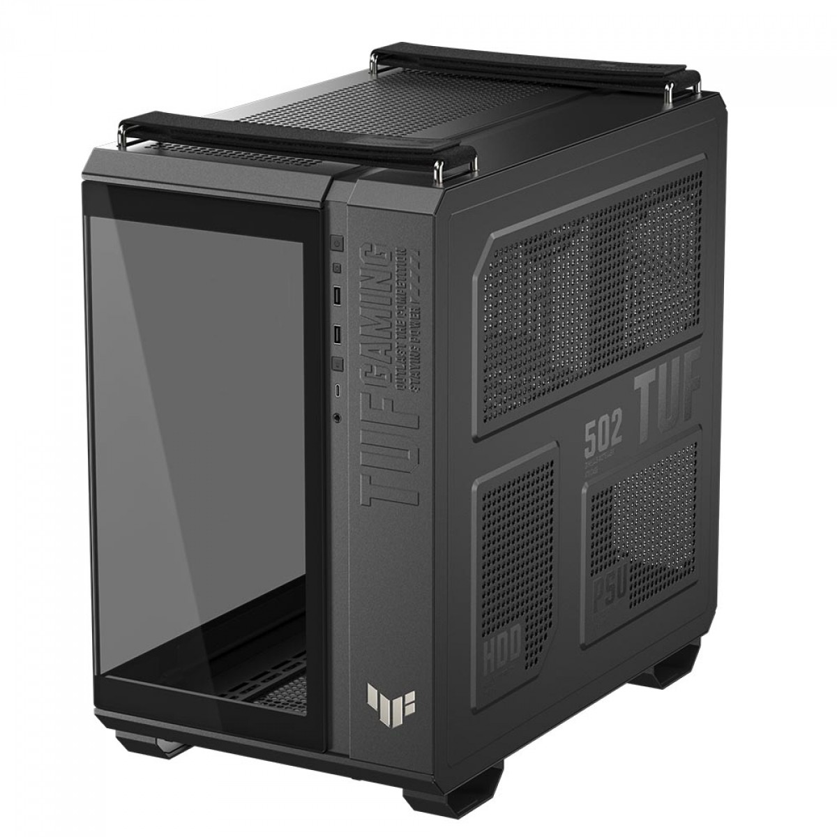 Gabinete Gamer Asus TUF Gaming GT502 Horizon, Mid Tower, Vidro Temperado, ATX, Sem Fonte, Sem Fans, Preto, 90DC0090-B00020