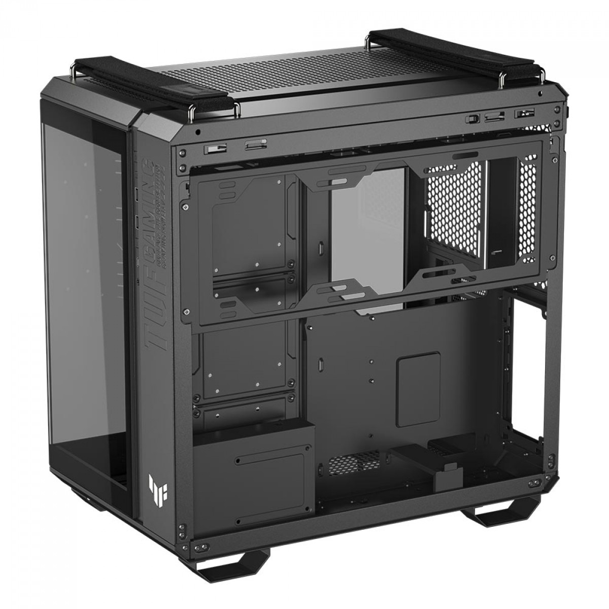 Gabinete Gamer Asus TUF Gaming GT502 Horizon, Mid Tower, Vidro Temperado, ATX, Sem Fonte, Sem Fans, Preto, 90DC0090-B00020