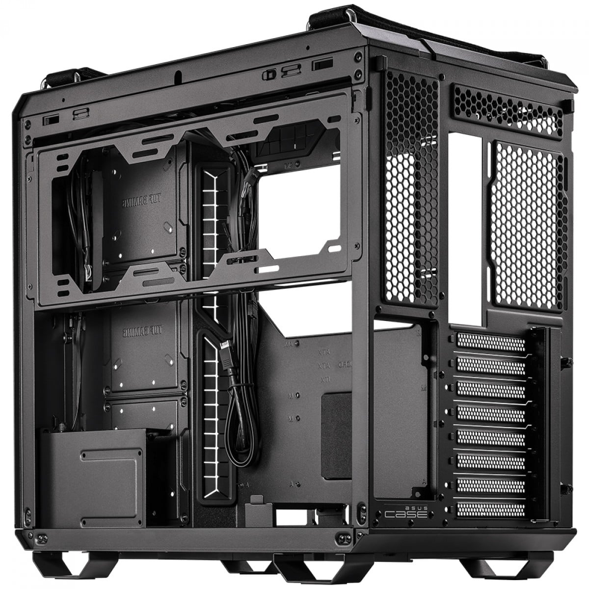 Gabinete Gamer Asus TUF GT502 Case-Black, Mid Tower, Vidro Temperado, ATX, Preto, 90DC0090-B00000 