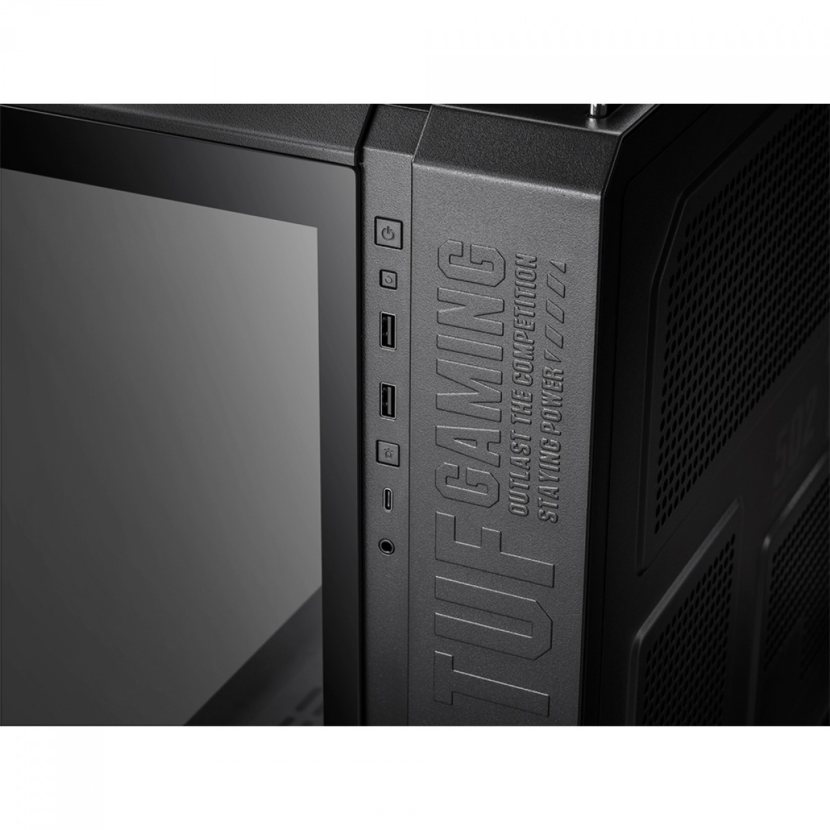Gabinete Gamer Asus TUF GT502 Case-Black, Mid Tower, Vidro Temperado, ATX, Preto, 90DC0090-B00000 
