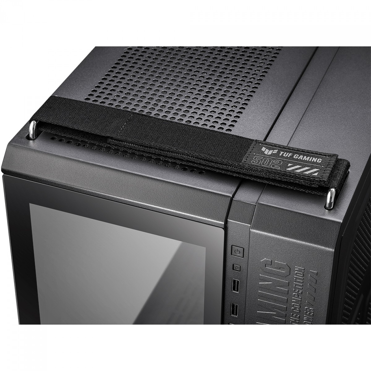 Gabinete Gamer Asus TUF GT502 Case-Black, Mid Tower, Vidro Temperado, ATX, Preto, 90DC0090-B00000 