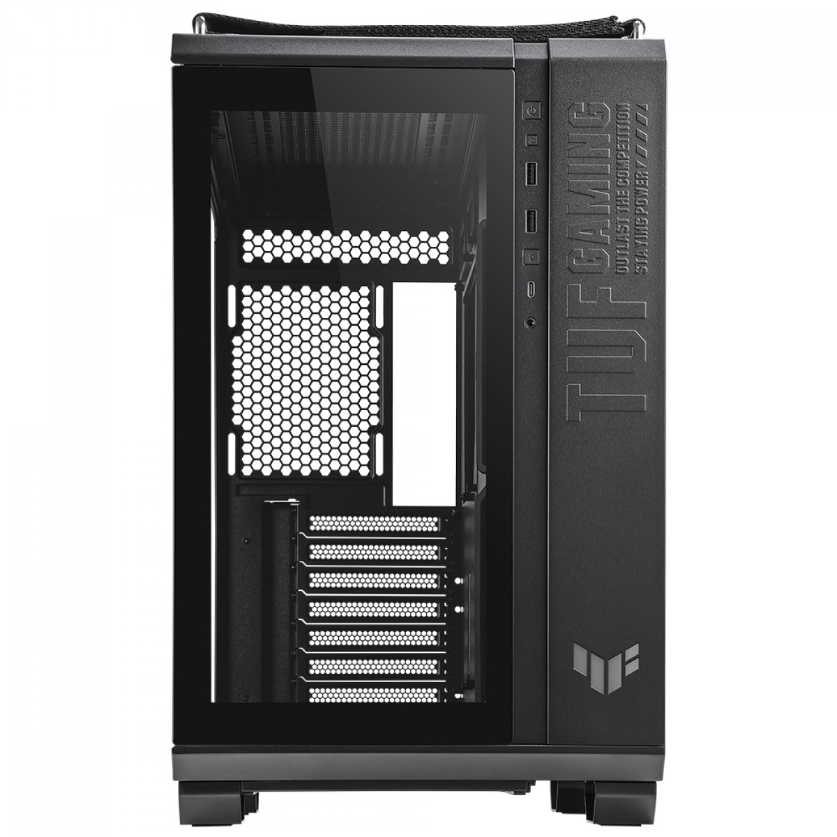 Gabinete Gamer Asus TUF GT502 Case-Black, Mid Tower, Vidro Temperado, ATX, Preto, 90DC0090-B00000 
