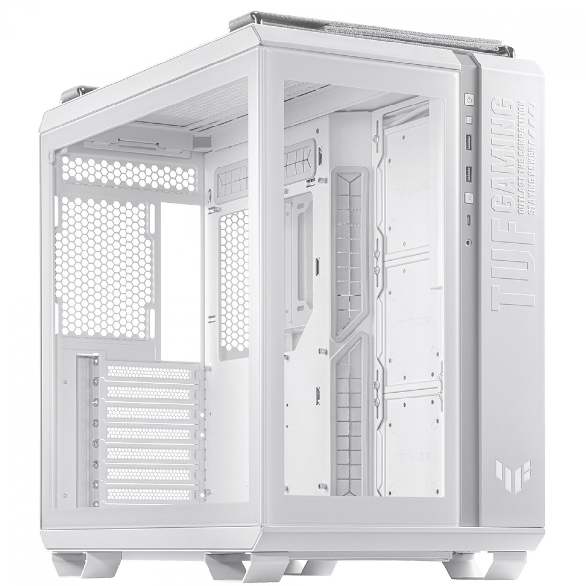 代引き手数料無料 Asus Gamer Gabinete TUF Vidro Tower, Mid Case-White, GT502 PCケース(自作PC用)