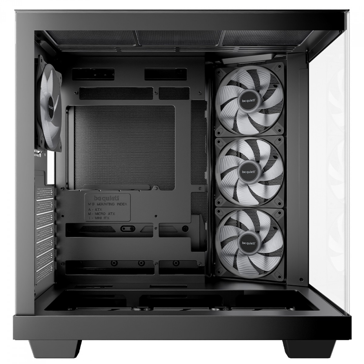 Gabinete Gamer Be Quiet Light Base 500 LX Black, ARGB, Mid Tower, ATX, Vidro Temperado, Com 4 Fans, Preto, BGW85
