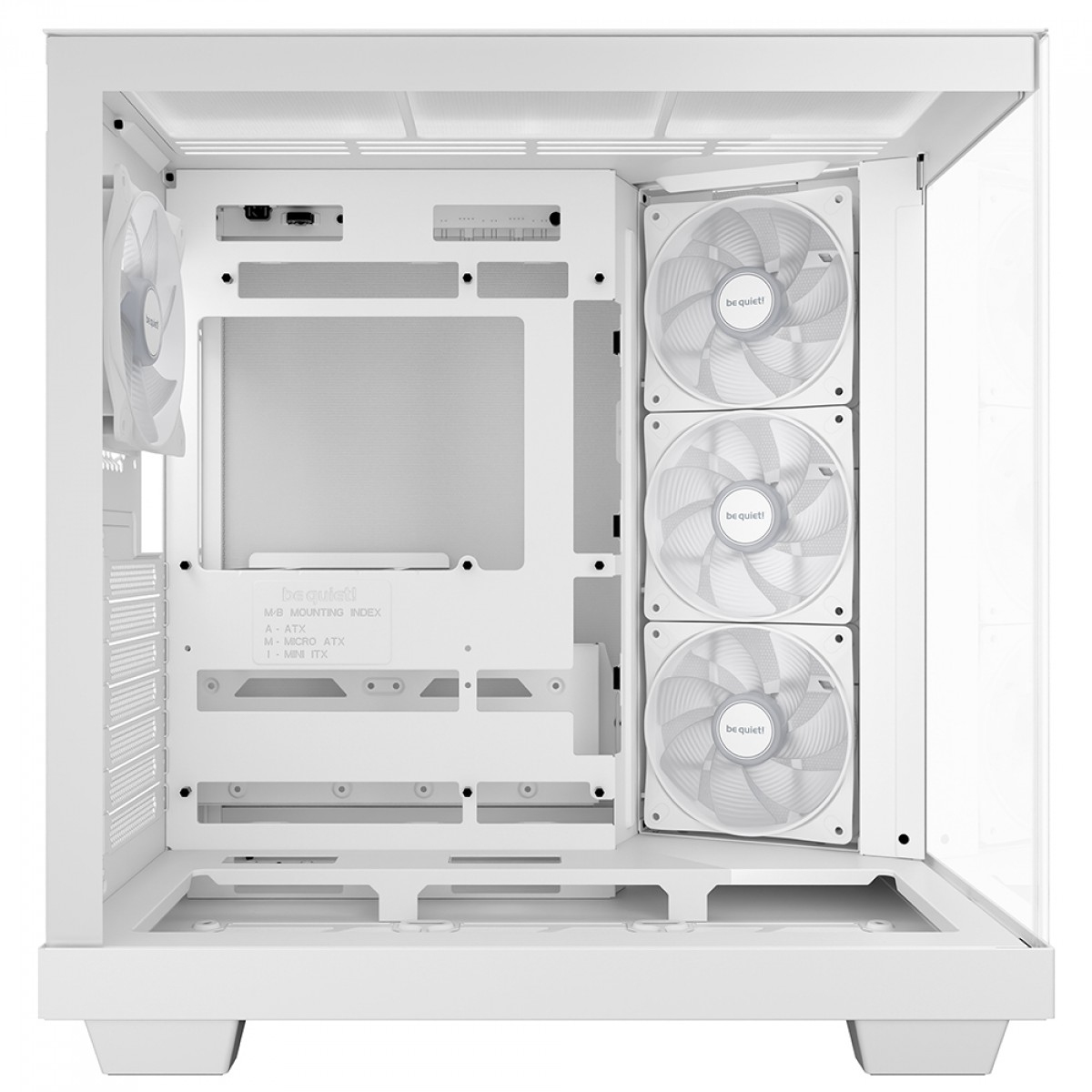Gabinete Gamer Be Quiet Light Base 500 LX White, ARGB, Mid Tower, ATX, Vidro Temperado, Com 4 Fans, Branco, BGW86