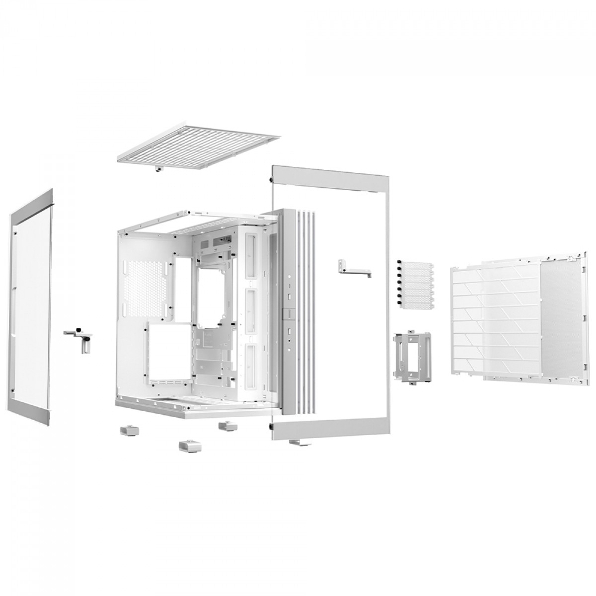 Gabinete Gamer Be Quiet Light Base 600 DX, ARGB, Mid Tower, ATX, Vidro Temperado, Sem Fans, Branco, BGW66