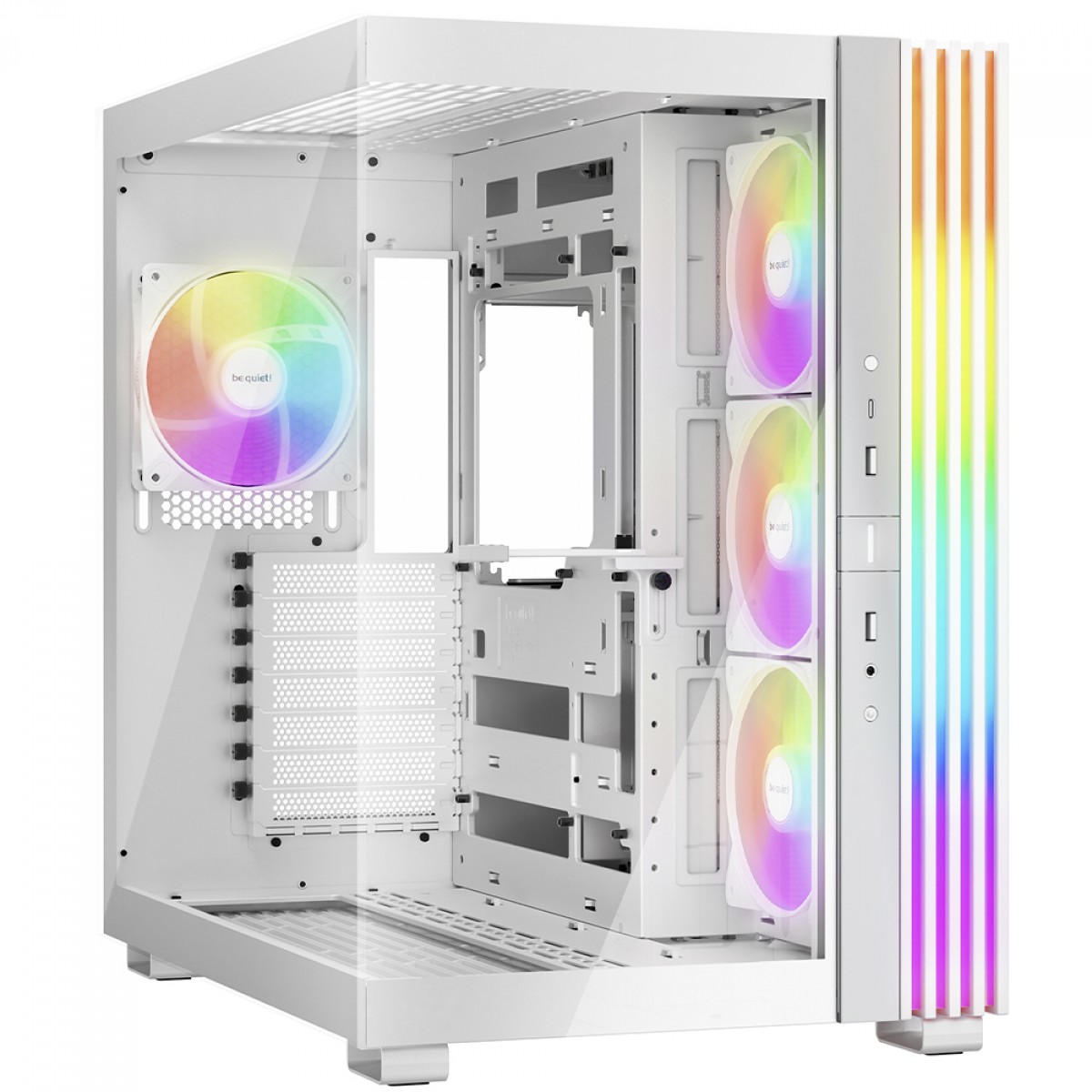 Gabinete Gamer Be Quiet Light Base 600 LX, ARGB, Mid Tower, ATX, Vidro Temperado, Com 4 Fans, Branco, BGW68
