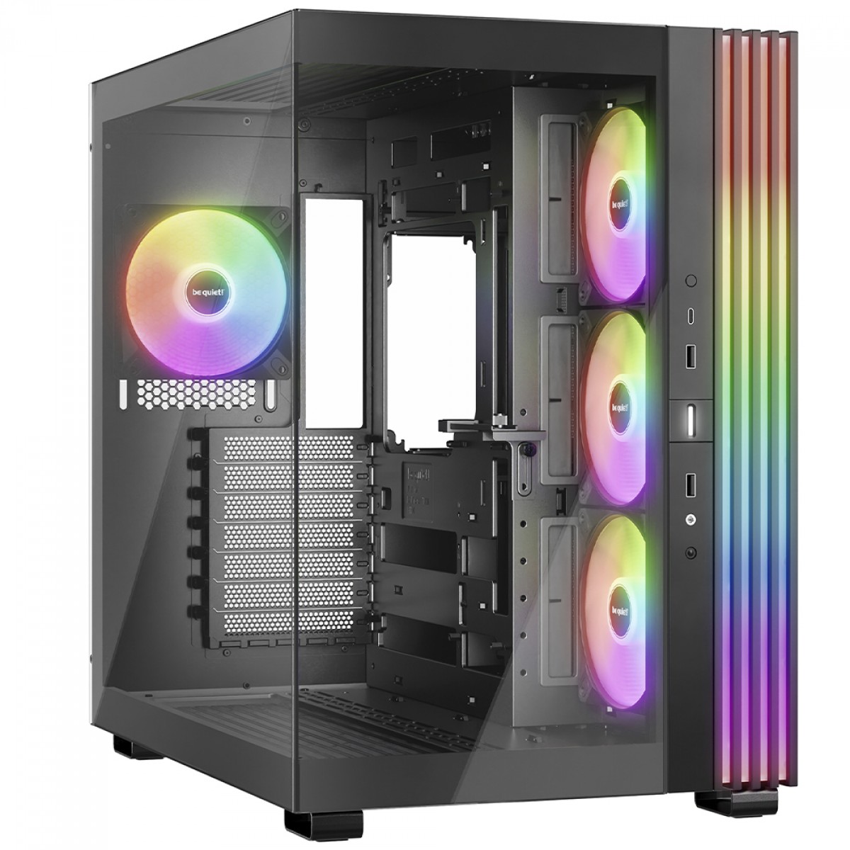 Gabinete Gamer Be Quiet Light Base 600 LX, ARGB, Mid Tower, ATX, Vidro Temperado, Com 4 Fans, Preto, BGW67