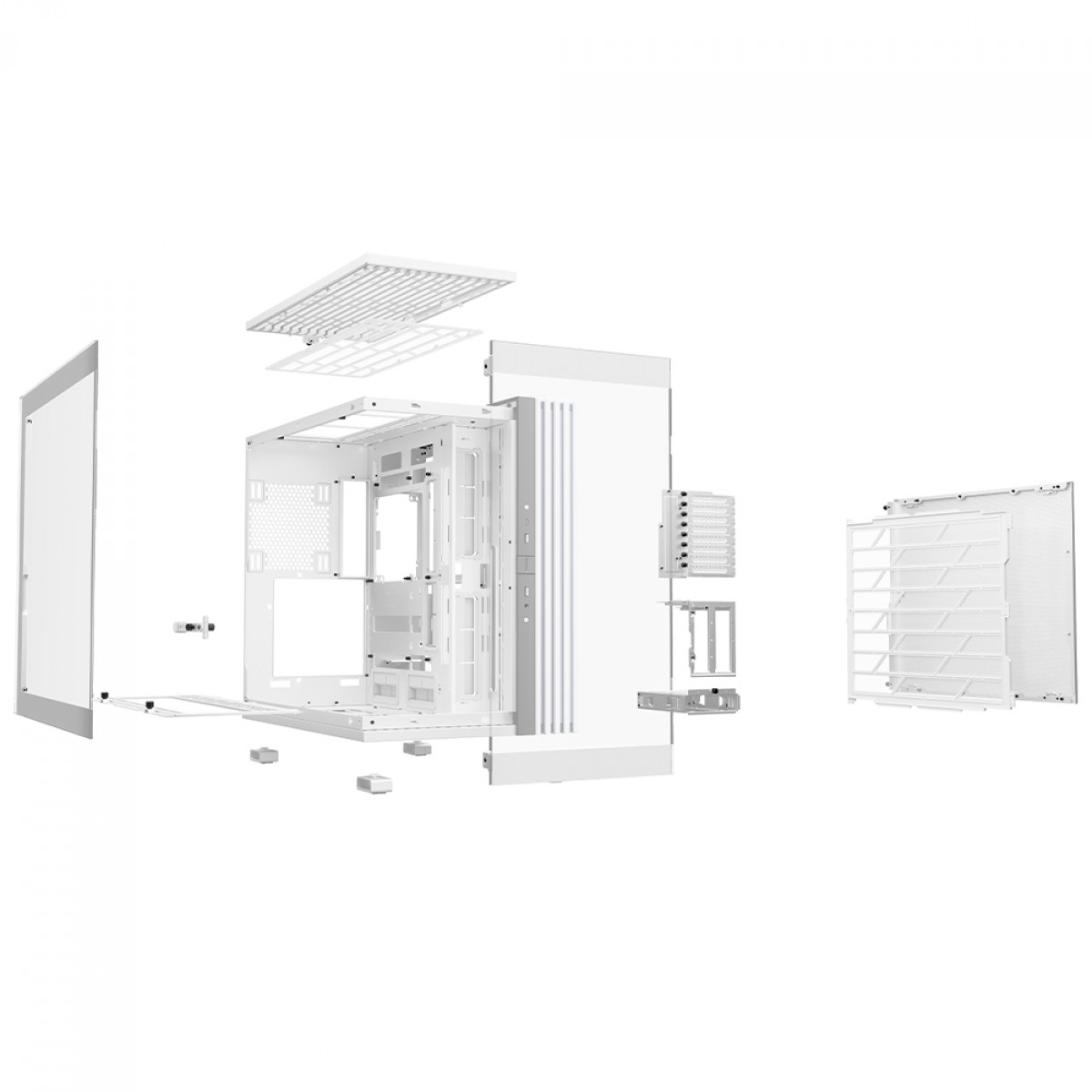 Gabinete Gamer Be Quiet Light Base 900 DX, ARGB, Full Tower, EATX, Vidro Temperado, Sem Fans, Branco, BGW70
